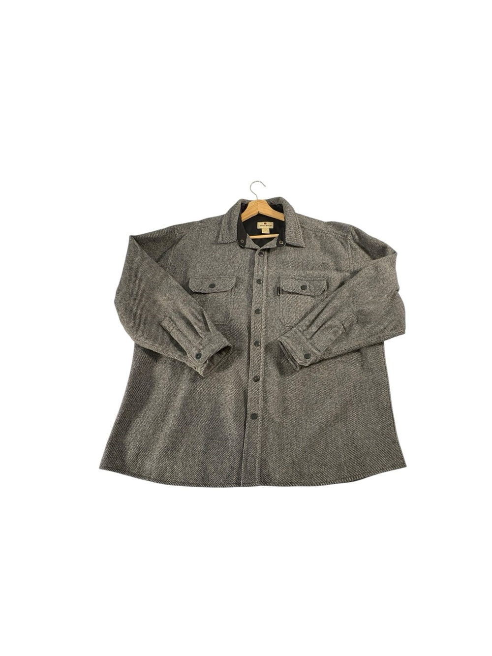 Woolrich Mens XL 6039 Wool Herringbone Shirt Jacket Gray Shacket Workwear